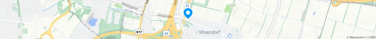 Kartendarstellung des Standorts für Amandus-Apotheke in 2331 Vösendorf